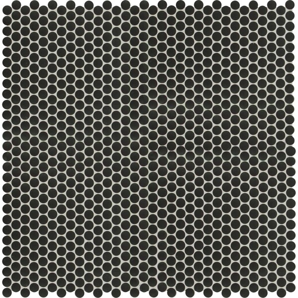Msi Penny Round Nero SAMPLE Porcelain Mesh-Mounted Mosaic Tile ZOR-MD-0222-SAM - main